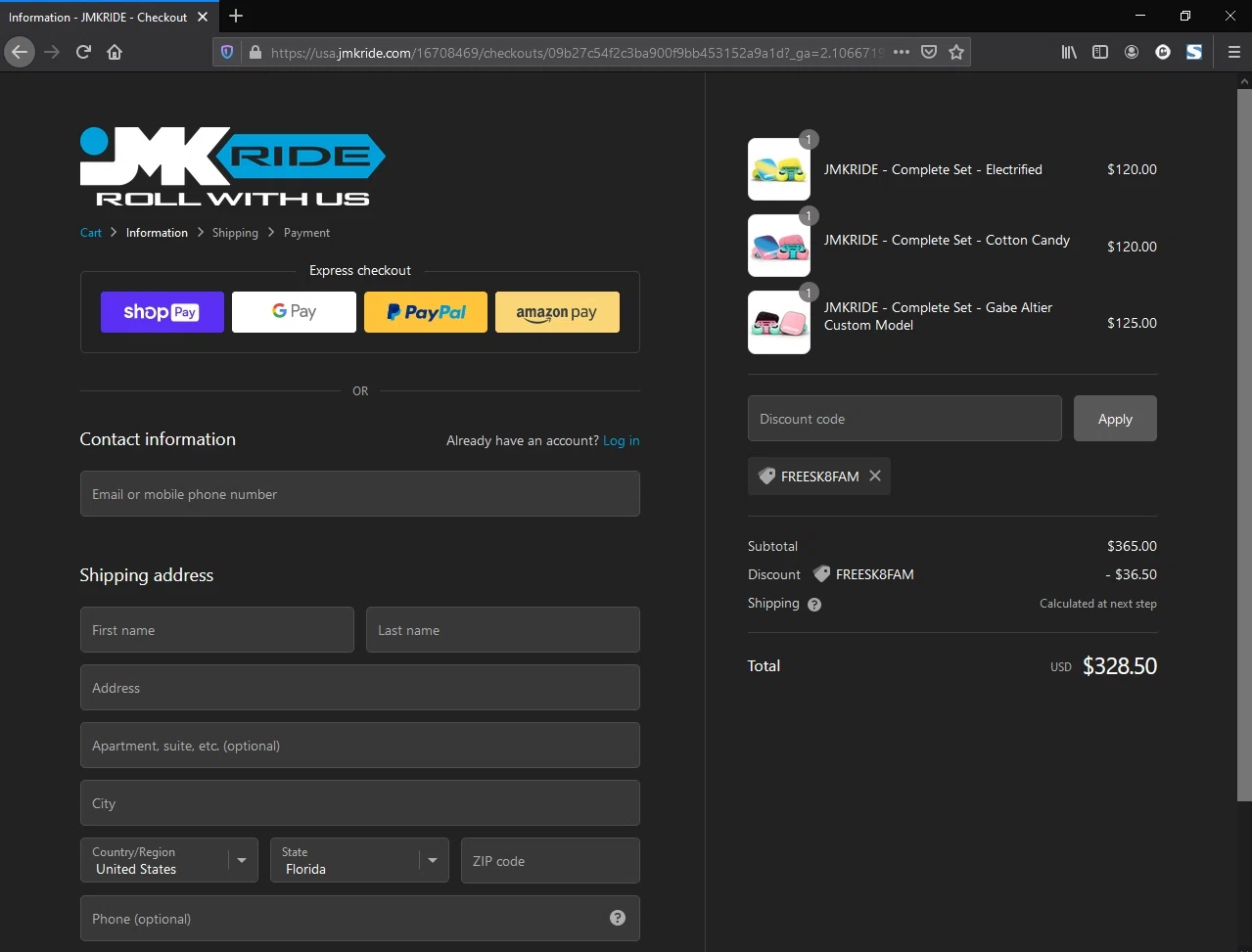 where to use K2 Skates promo code box