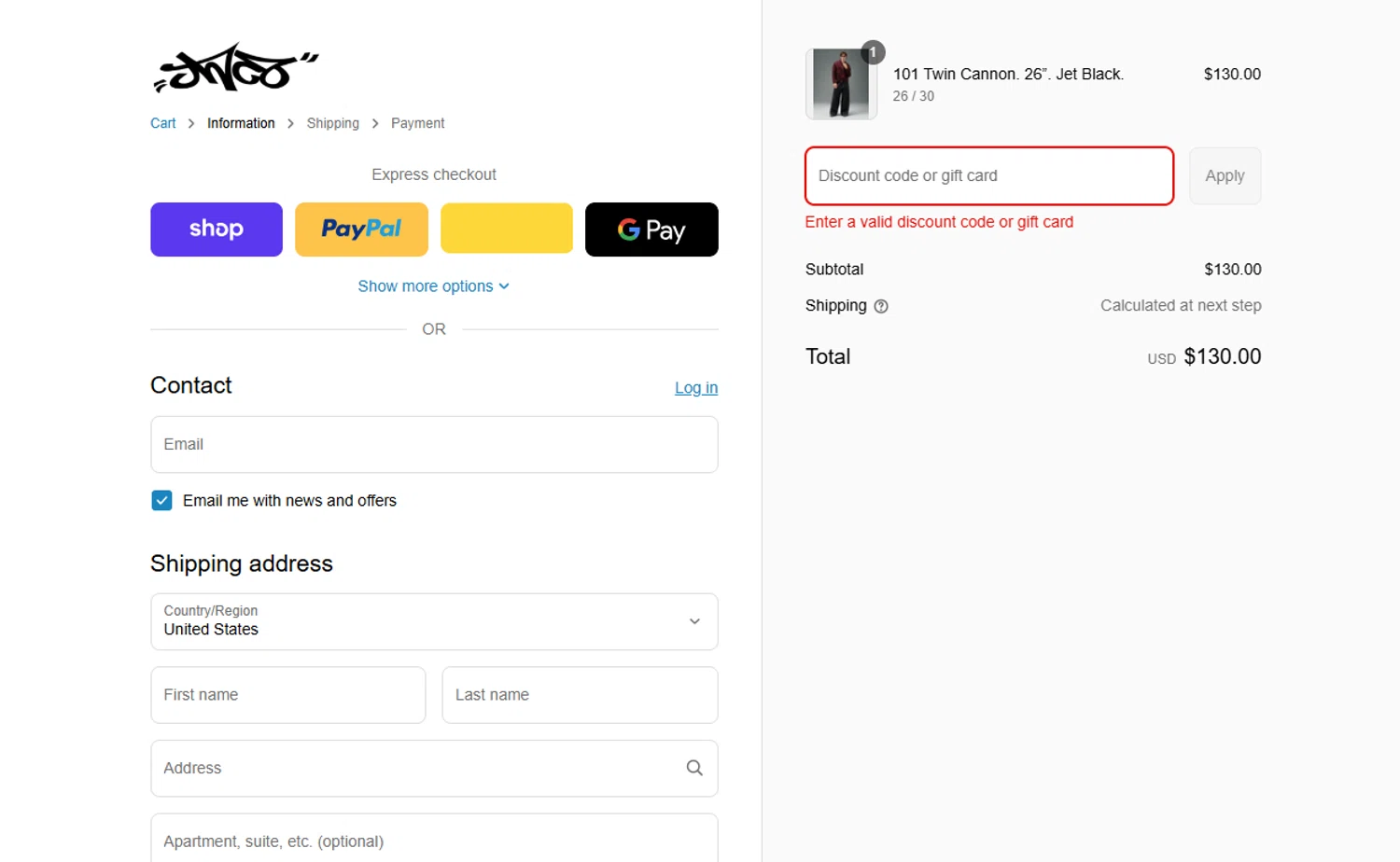 JNCO discount code screenshot showing code LD25 applied at JNCO checkout page. Uploaded by SimplyCodes community member BargainPilot9399 on Sep 7, 2025