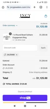 JNJEW88 coupon verification screenshot