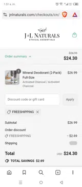 FREESHIPPING coupon verification screenshot