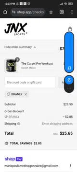 BRANLY coupon verification screenshot