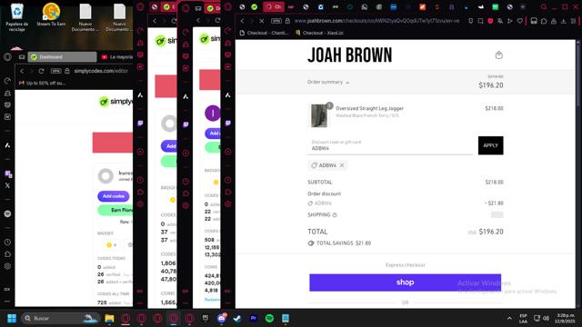 Joah Brown checkout page showing Joah Brown discount code box | Screenshot taken by SimplyCodes community member on Sep 12, 2025