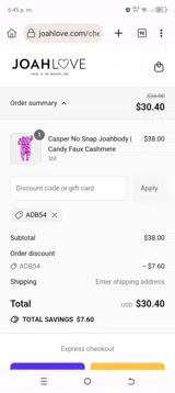 ADB54 coupon verification screenshot