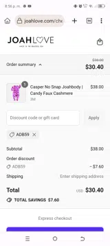 ADB59 coupon verification screenshot