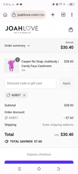 ADB57 coupon verification screenshot