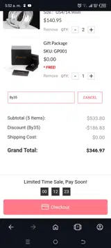 By35 coupon verification screenshot