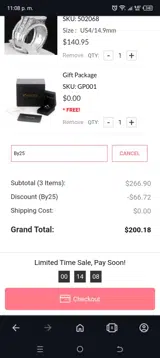 By25 coupon verification screenshot