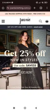 Save25 coupon verification screenshot