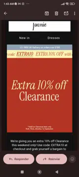 Extra10 coupon verification screenshot
