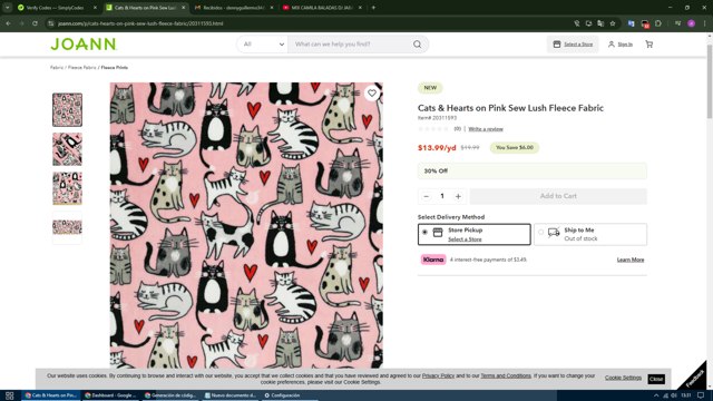 Joann Fabric checkout page showing Joann Fabric coupon code box | Screenshot taken by SimplyCodes community member on Feb 21, 2025