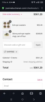 Shipfree coupon verification screenshot