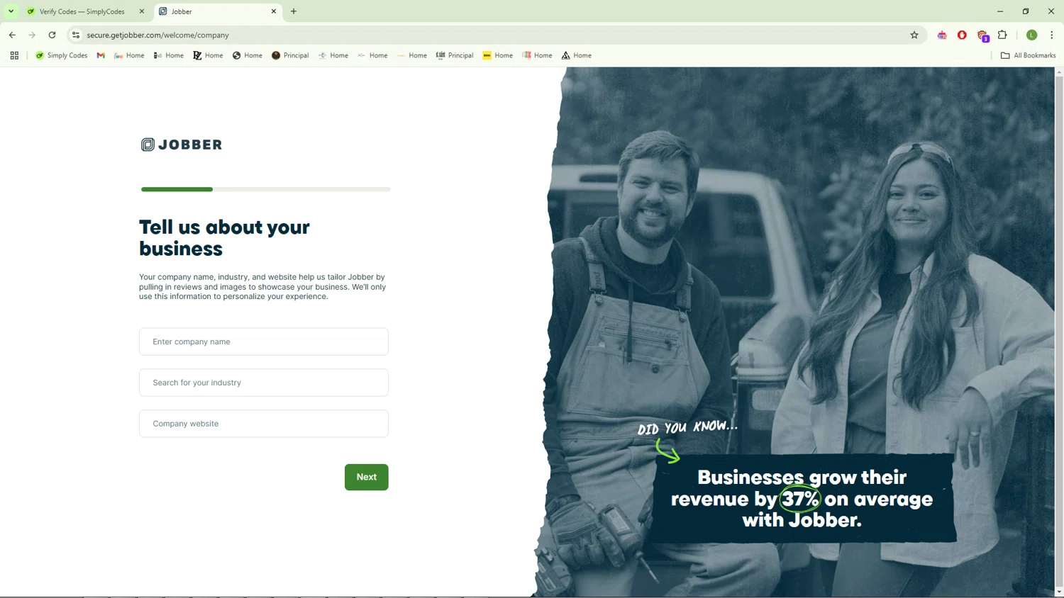Jobber checkout page showing Jobber promo code box | Screenshot taken by SimplyCodes community member on Dec 4, 2024