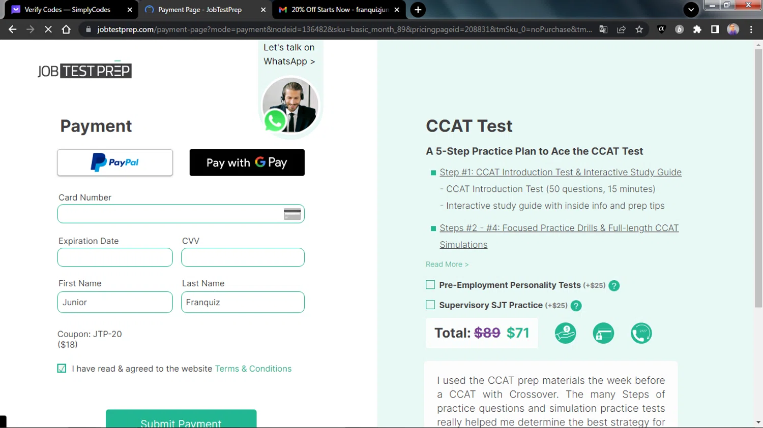 JobTestPrep webside | 10 Website free luyện trả lời phỏng vấn bằng tiếng Anh thương mại