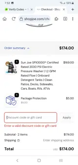 VAC40 coupon verification screenshot
