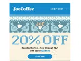 Joe Coffee Company coupon verification screenshot