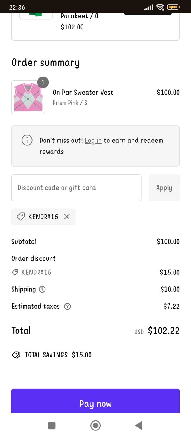 JoFit promo code screenshot showing code KENDRA15 applied at JoFit checkout page. Uploaded by SimplyCodes community member Kimberly on Jan 2, 2025
