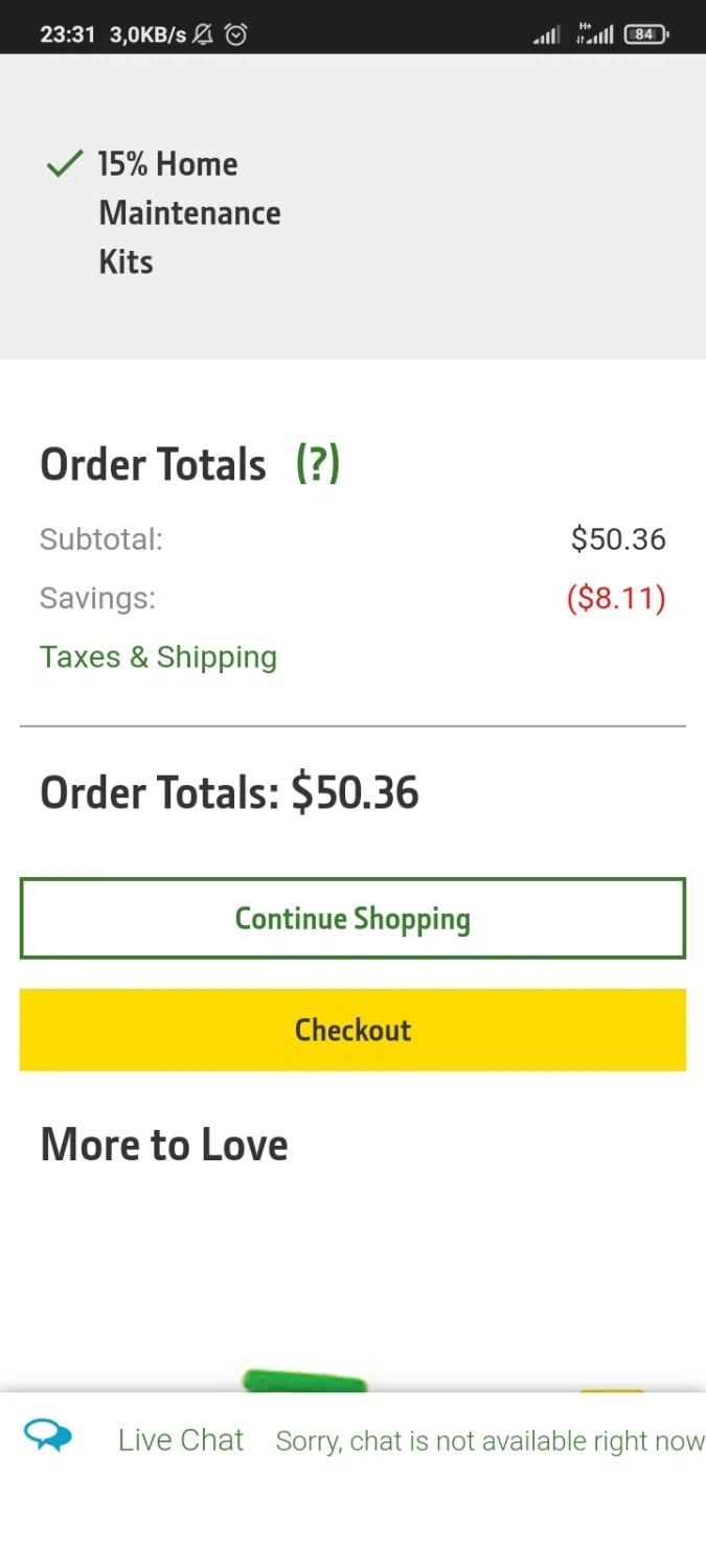 John Deere Store checkout page showing John Deere Store coupon code box | Screenshot taken by SimplyCodes community member on Apr 30, 2022