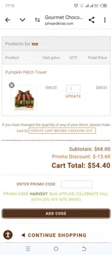 HARVEST coupon verification screenshot