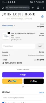 15% coupon verification screenshot