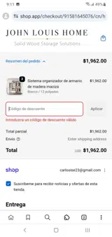 CLOSET20 coupon verification screenshot