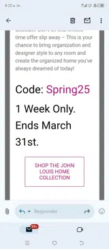 Spring25 coupon verification screenshot