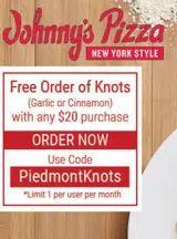 Johnny's New York Style Pizza coupon verification screenshot