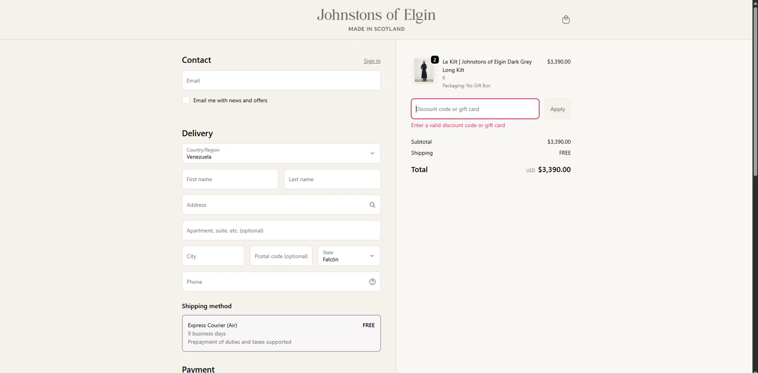 Johnstons of Elgin promo code screenshot showing code EXTRA applied at Johnstons of Elgin checkout page. Uploaded by SimplyCodes community member SwiftPhoenix267 on Dec 4, 2025