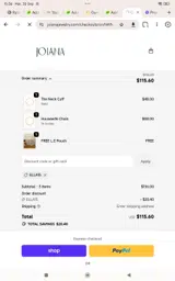 JOIANA JEWELRY coupon verification screenshot