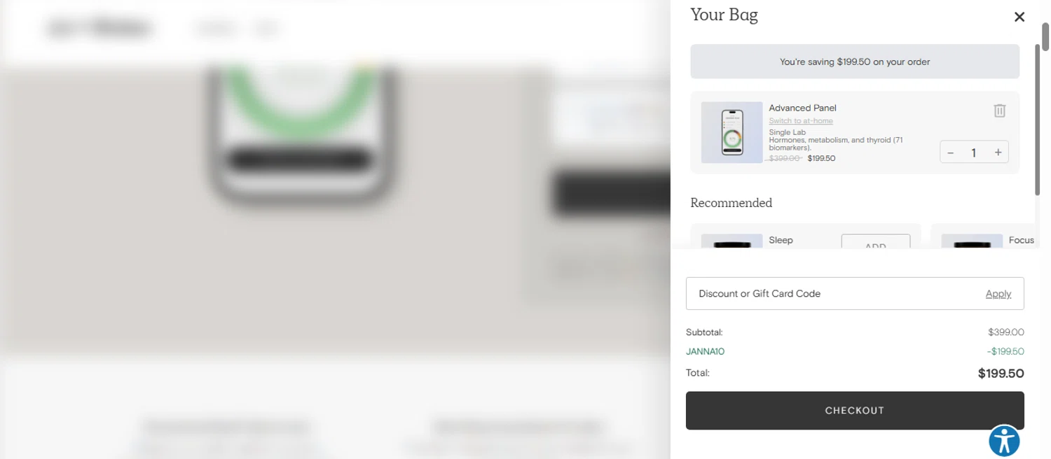 Joi + Blokes promo code screenshot showing code JANNA10 applied at Joi + Blokes checkout page. Uploaded by SimplyCodes community member shark12 on Aug 18, 2025