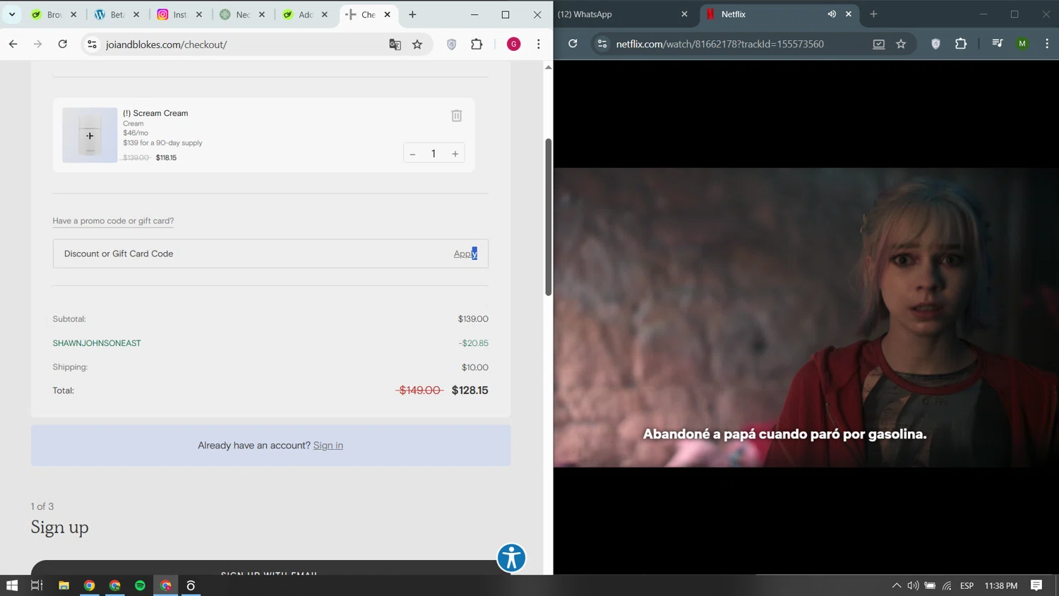 Joi Women's Wellness promo code screenshot showing code SHAWNJOHNSONEAST applied at Joi Women's Wellness checkout page. Uploaded by SimplyCodes community member yokoono10 on Oct 28, 2025