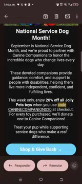 CANINECOMPANIONS20 coupon verification screenshot