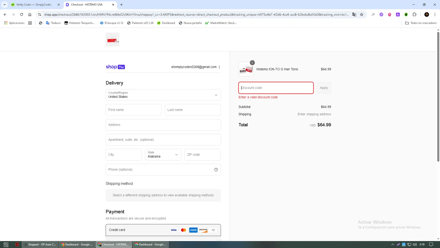 Joma discount code screenshot showing code NEWSLETTER15JOMA applied at Joma checkout page. Uploaded by SimplyCodes community member Alkelino74 on Aug 11, 2025