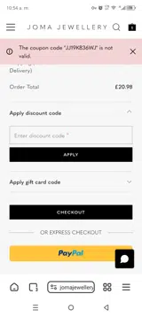 JJ19K836WJ coupon verification screenshot