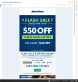 Flash50 coupon verification screenshot