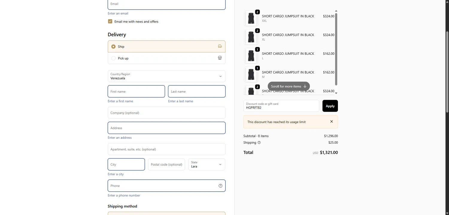 Jonny Cota promo code screenshot showing code HGPRFT82 applied at Jonny Cota checkout page. Uploaded by SimplyCodes community member FrugalPhoenix2446 on Oct 3, 2025