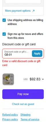GB-01 coupon verification screenshot