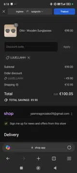 LUUELLAHH coupon verification screenshot