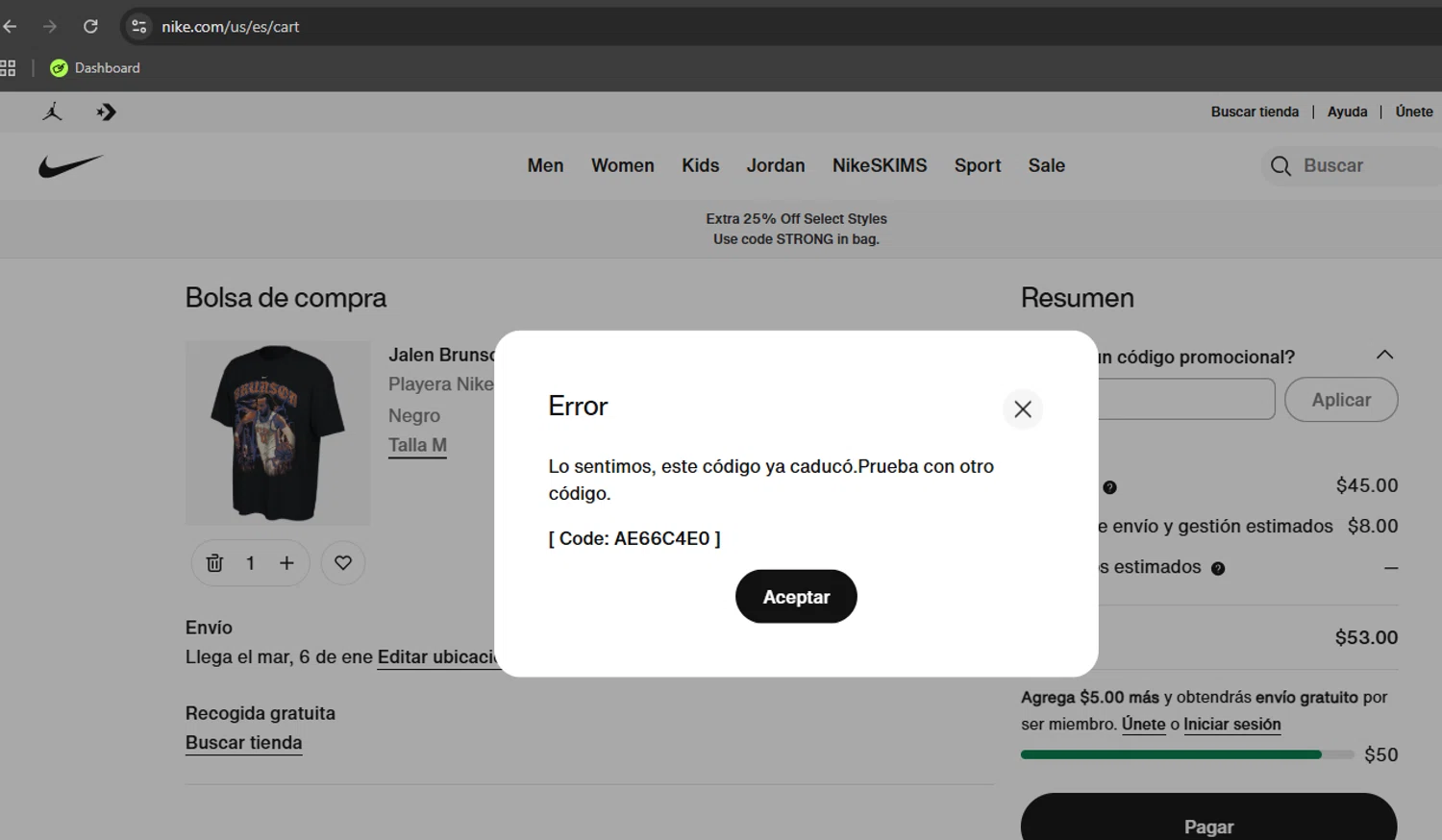 Jordan promo code screenshot showing code GIFTS applied at Jordan checkout page. Uploaded by SimplyCodes community member Kony24 on Dec 23, 2025