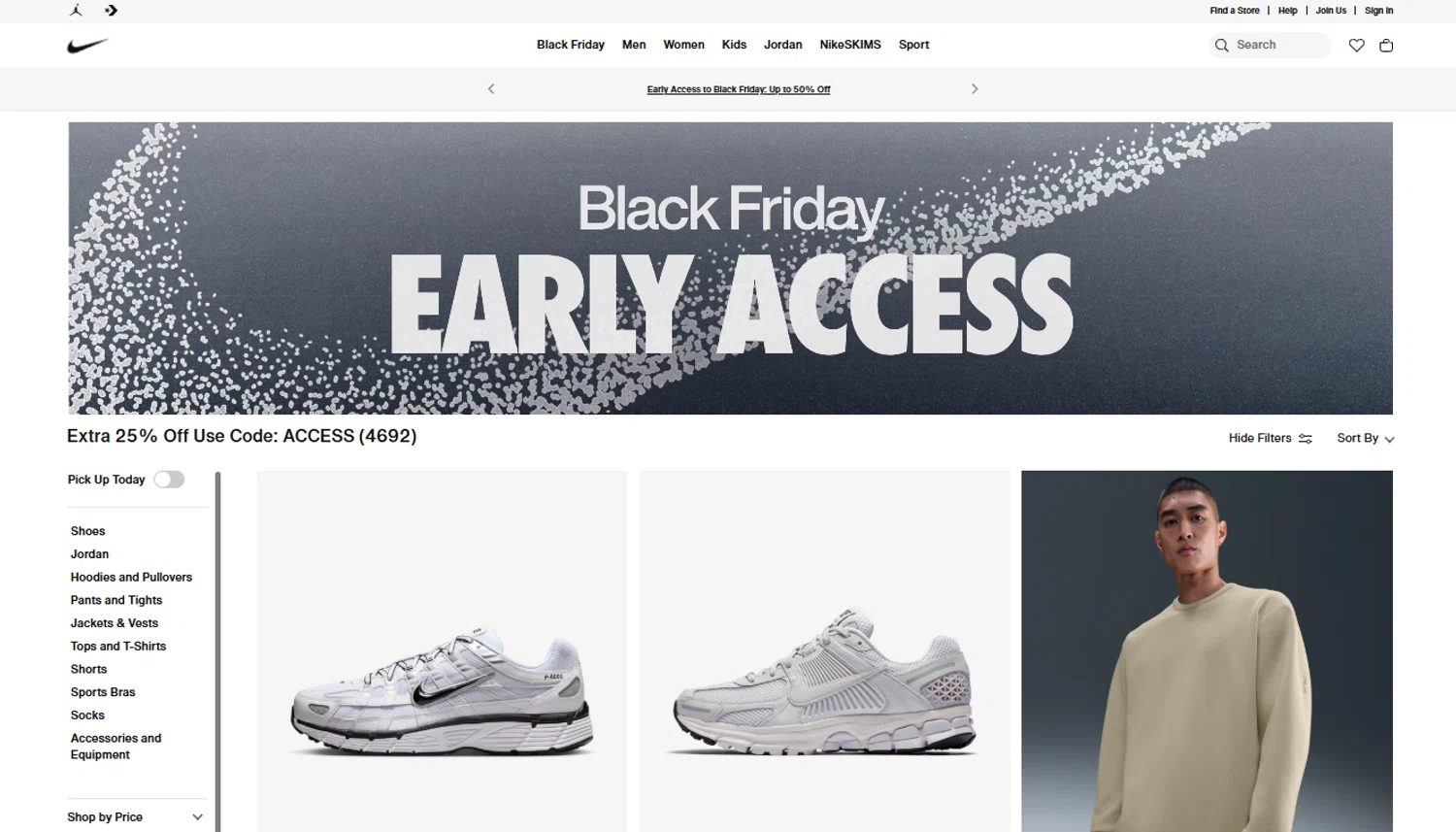 Jordan promo code screenshot showing code ACCESS applied at Jordan checkout page. Uploaded by SimplyCodes community member Aressss on Nov 19, 2025