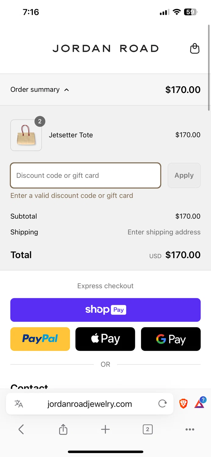 Jordan Road promo code screenshot showing code LOVEMOM applied at Jordan Road checkout page. Uploaded by SimplyCodes community member Yoseff on May 16, 2025