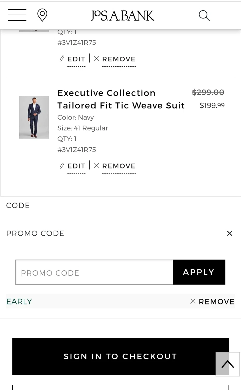 Jos a bank promo codes 25 off january 2025