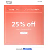 JJ25TREAT coupon verification screenshot