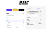 Josey Records coupon verification screenshot