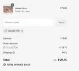 COLLECTOR coupon verification screenshot