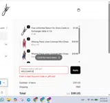 WELCOME10 coupon verification screenshot