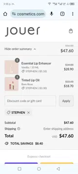 STEPHEN coupon verification screenshot
