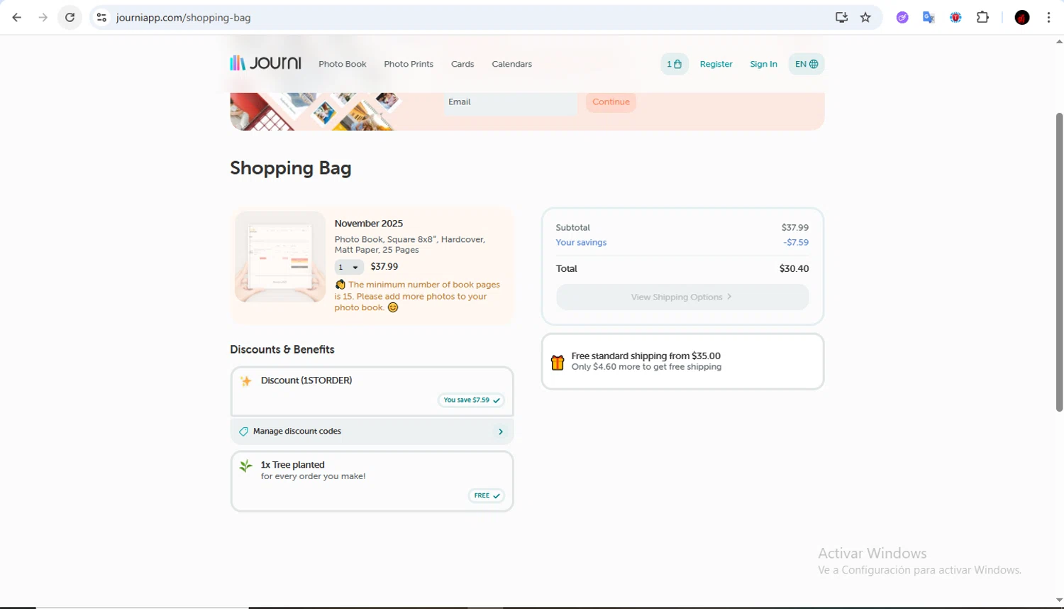 Journi discount code screenshot showing code 1STORDER applied at Journi checkout page. Uploaded by SimplyCodes community member Francisco01 on Nov 16, 2025