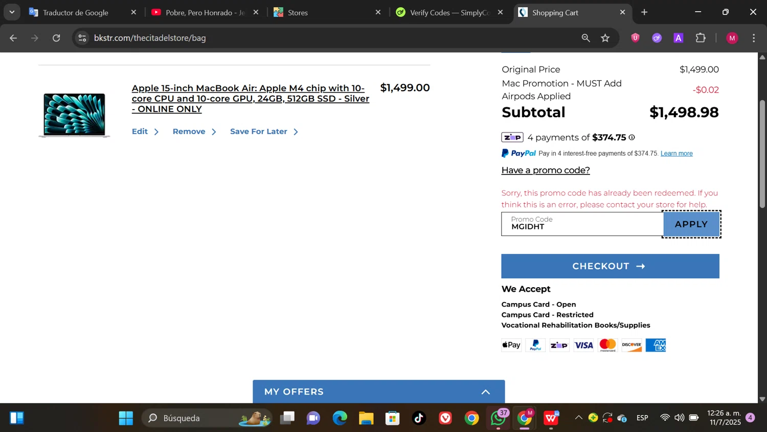 Joy Badminton discount code screenshot showing code joy50 applied at Joy Badminton checkout page. Uploaded by SimplyCodes community member SwiftPioneer1769 on Jul 11, 2025