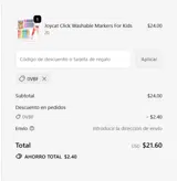 0VBF coupon verification screenshot