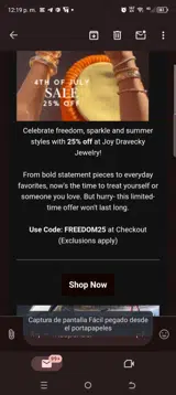 FREEDOM25 coupon verification screenshot